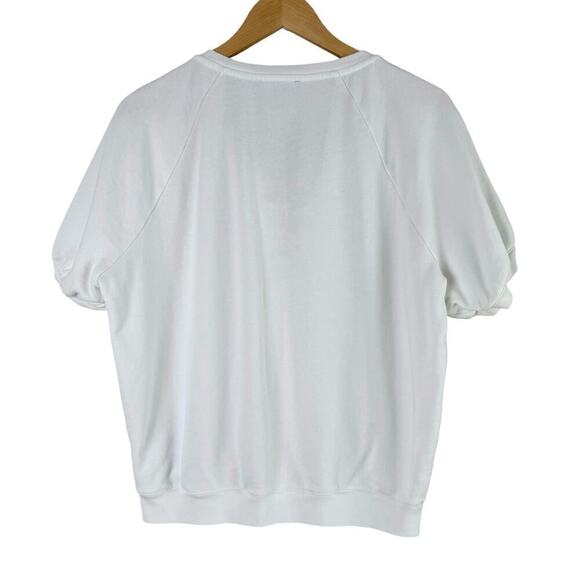 J.Crew University Terry Short-Sleeve‎ Lace-Up Cotton Top in White, Size Small - Picture 7 of 8